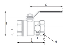 Чертеж Автоматический балансировочный Ду20 Ру25 клапан-партнер с измерительными ниппелями