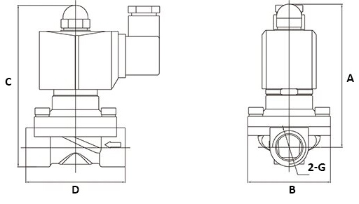 Клапан электромагнитный DN.ru VS300-ET-NC-220VAC 1 1/2ʺ Ду40 Ру10, соленоидный двухходовой, корпус - латунь, уплотнение - EPDM, резьбовой, нормально закрытый, прямого действия, катушка - 220В