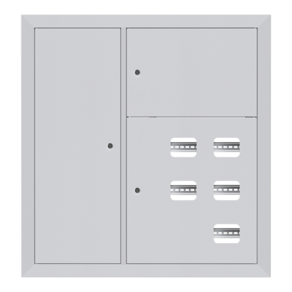 Щит этажный EKF Basic 5 кв. IP31, силовая часть – справа, материал – сталь, цвет – светло-серый