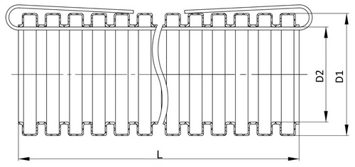 Трубы гофрированные EKF Plast Дн50-200 L6 двустенные жесткие, внешние диаметры 50-200 мм, материал - ПНД, стержни 6 м, цвет красный