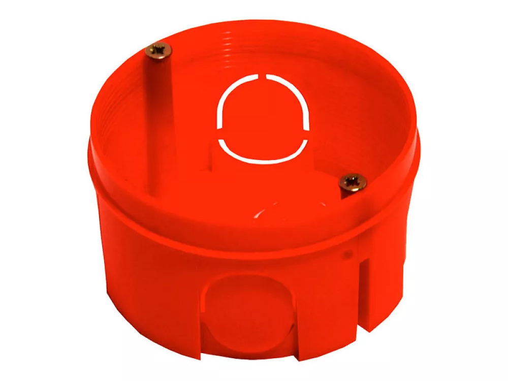 Коробка установочная HEGEL КУ110 64x40мм IP20, круглая, способ монтажа скрытый, цвет - красный