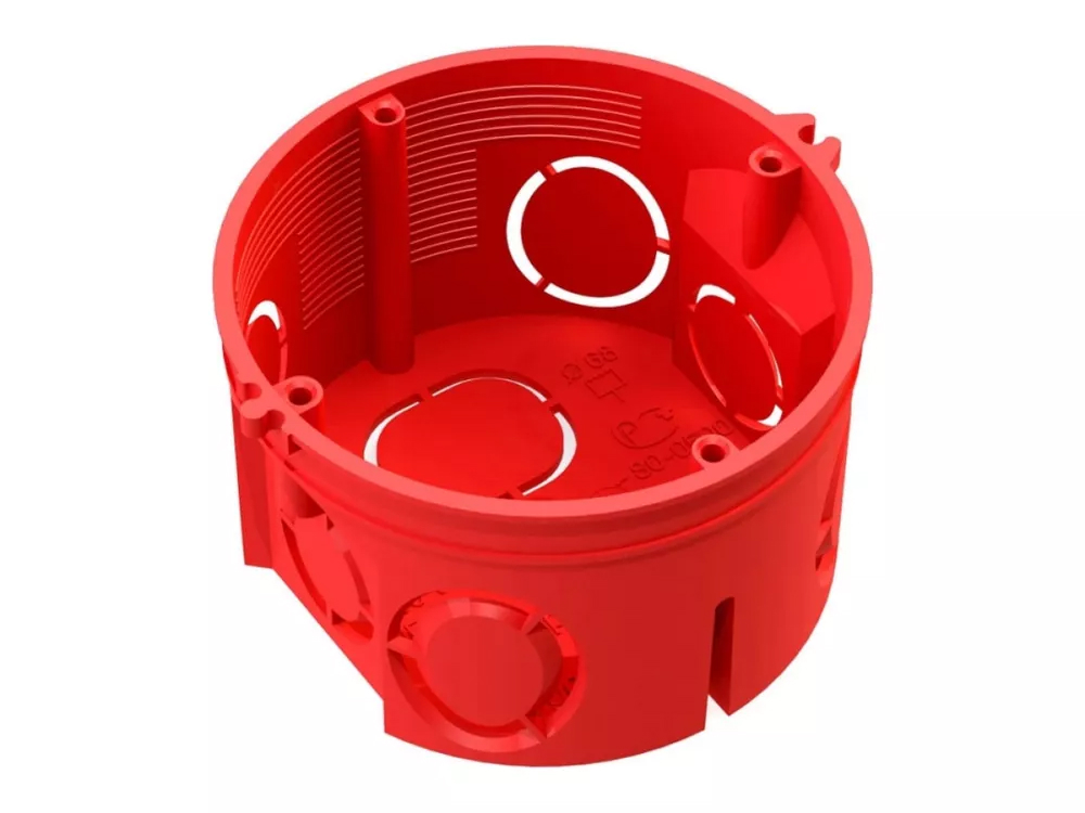Коробка установочная Промрукав 80-0501 68x42мм IP20, без соединителя, способ монтажа скрытый, цвет - красный