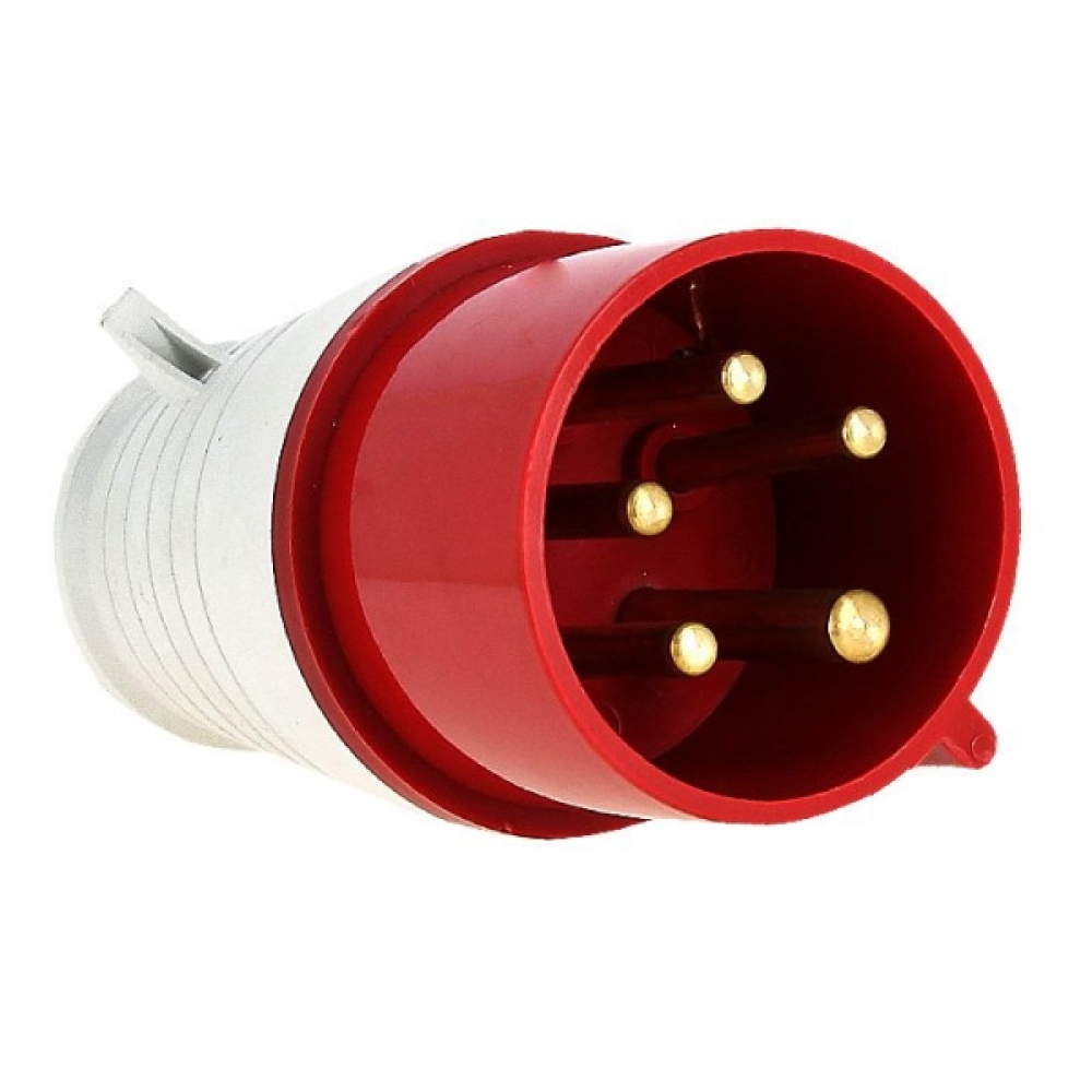 Вилка переносная ЭРА V-16-3P-PE-N-IP44 сила тока 16 А, номинальное напряжение 380 В, IP44, красная