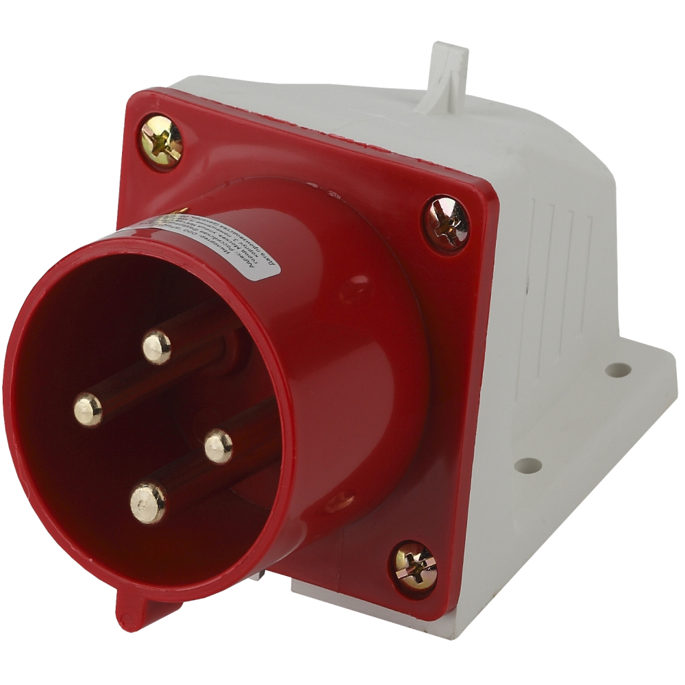 Вилка стационарная ЭРА VS-16-3P-PE-IP44 сила тока 16 А, номинальное напряжение 380 В, IP44, красная