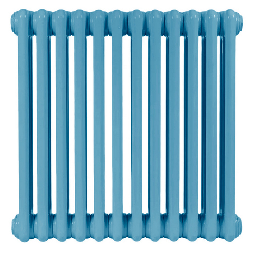 Радиаторы стальные трубчатые IRSAP Tesi 6 высота 200 мм, 27 секций, присоединение резьбовое - 1/2″, подключение - боковое T02, теплоотдача 1296 Вт, на ножках, цвет - нежно-голубой