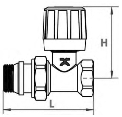 Клапан термостатический IVANCI IVC.103001 3/4″ Ду20 Ру10 ручной, прямой, для радиаторов, со стопорным кольцом, внутренняя / наружная резьба, корпус - латунь