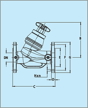 Чертеж Клапана балансировочного Cimberio 3739 (Cim 3739) Ду250 Ру16