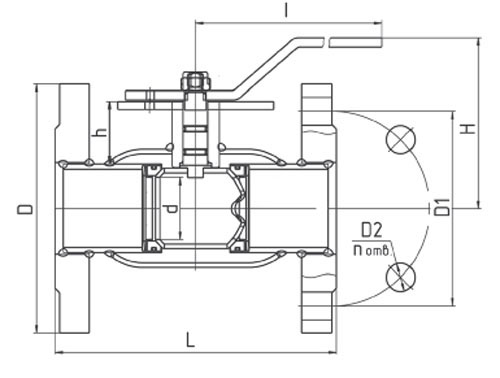 Кран шаровой LD КШ.Ц.Ф.Regula.080/70.025.Н/П.02 Ду80 (с эффективным диаметром 70 мм) Ру25 стандартнопроходной регулирующий, корпус - сталь 20, присоединение - фланцевое (F исп.), EPDM фторсилоксановый эластомер, рукоятка, для жидких сред