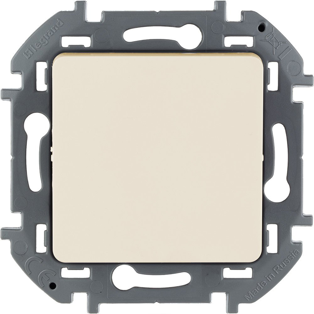 Выключатель кнопочный Legrand INSPIRIA скрытый, количество клавиш - 1 шт, номинальный ток - 6А, степень защиты - IP20, без подсветки, механизм, цвет - слоновая кость