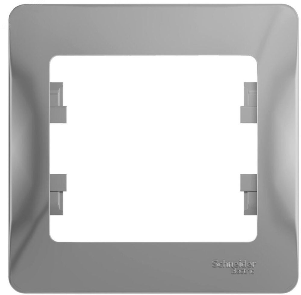 Рамка Schneider Electric Glossa 1 пост 83х83х12 мм, материал корпуса - пластик, монтаж - универсальный, цвет - алюминий 