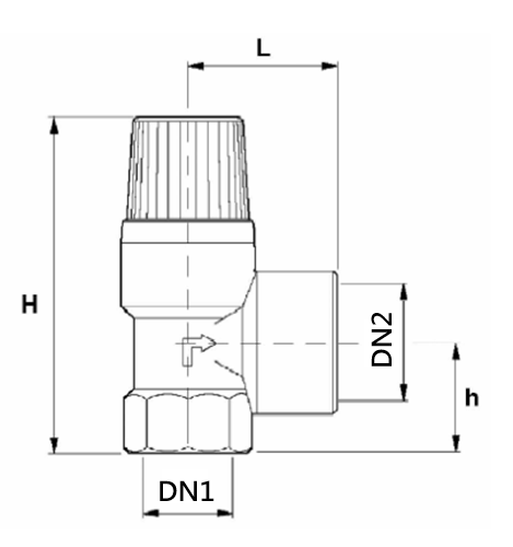 Клапан предохранительный Wester 1/2″x1/4″ Ду15x8 Ру3 муфтовый, латунный, присоединение - внутренняя резьба
