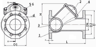 Клапан обратный шаровой Zetkama 400D Ду150 Ру16 чугунный, фланцевый