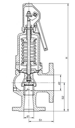 Клапан предохранительный полноподъемный ZETKAMA 630A-150х250-С01-1 (Si6301), Ду150х250, Ру16, корпус - GG25, фланцевый