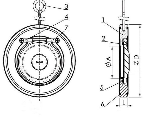 Клапан обратный одностворчатый межфланцевый стальной Benarmo Ду250 Ру16