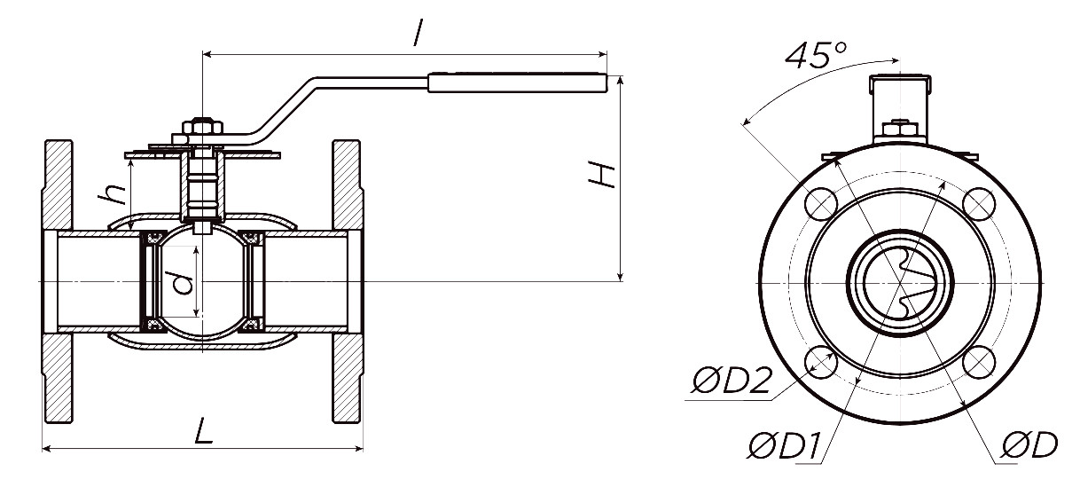 Краны шаровые ALSO КШ.Ф.Р.BV.125.16-02 Ду125-150 Ру16-25 стандартнопроходные, присоединение - фланцевое, корпус - сталь 09Г2С, уплотнение - PTFE, управление - редуктор