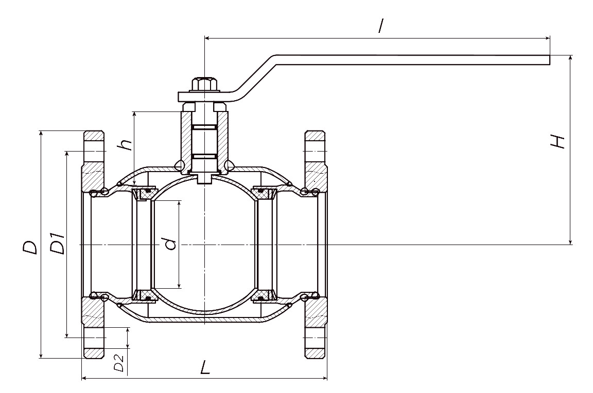 Кран шаровой ALSO КШ.Ф.З.GAS.200.16-01 Ду200 Ру16 полнопроходной, присоединение - фланцевое, корпус - сталь 20, уплотнение - PTFE, управление - ручка-рычаг