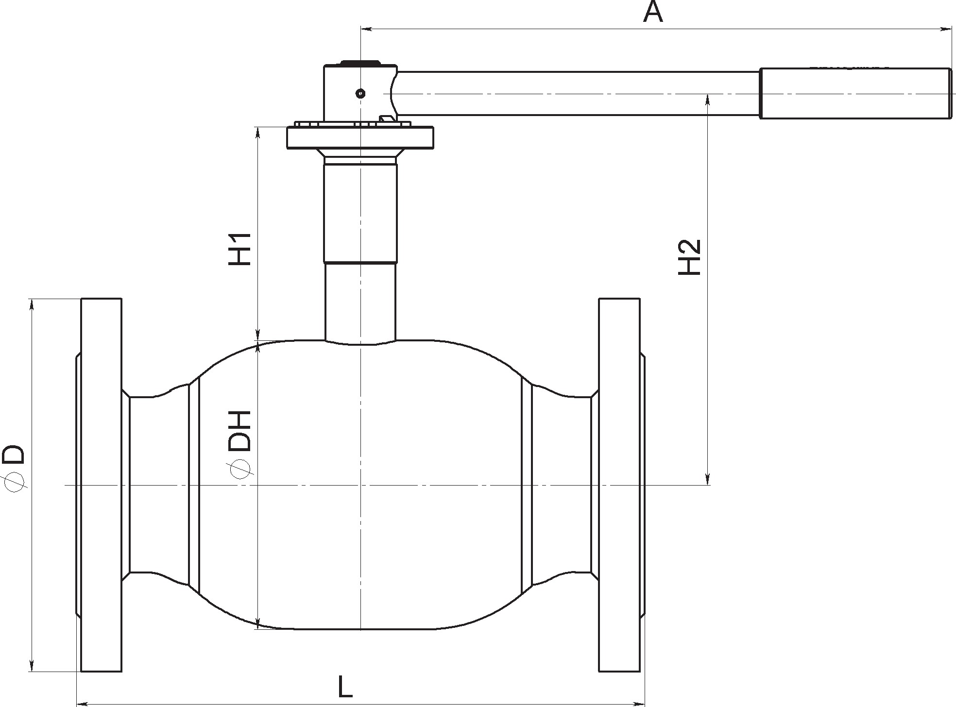 Кран шаровый Broen Ballomax-КШТ61.113А.16-25 Ду150 Ру25 полнопроходный с плавающим шаром, с ISO фланцем, корпус - сталь, уплотнение - EPDM, фланцевый, ручка-рычаг
