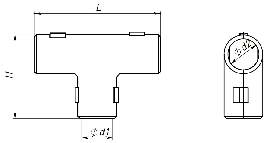 Тройники соединительные EKF TR-T Дн16-32 для гофрированных и гладких труб, материал – полипропилен, цвет – серый