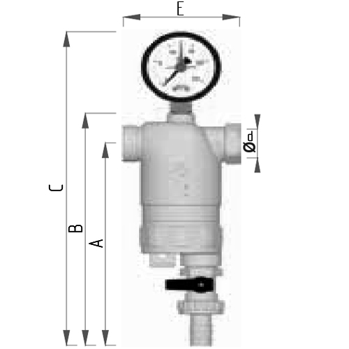Фильтр сетчатый FAR FA 39F7 1/2” Ду15 Ру25 ВР-ВР, латунный, размер фильтрующей сетки 300 мкм, под манометр, хромированный с магнитной вставкой