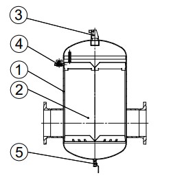Сепаратор воздуха Гранэйр Тип С Ду50 Ру10 приварной, корпус - углеродистая сталь