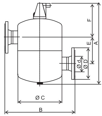 Сепаратор воздуха Гранэйр Тип В Ду150 Ру10 фланцевый, корпус - углеродистая сталь