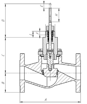 Клапан регулирующий двухходовой Гранрег КМ127Ф Ду65 Ру40 фланцевый с трехпозиционным электроприводом PSL208-220В Kvs=63