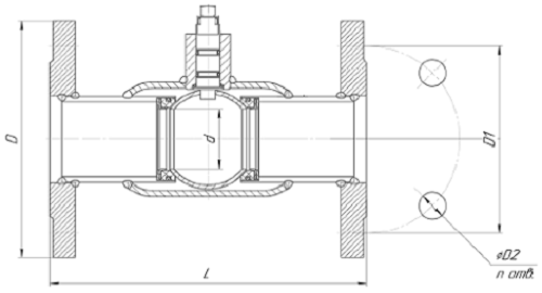 Кран шаровый LD КШ.Ц.Ф.Э 1 1/2″ Ду40 Ру40 фланцевый, стандартнопроходной, под электропривод, корпус - сталь 12Х18Н10Т