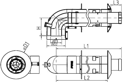 Комплекты коаксиального дымохода Protherm Ду60x100 750-1000 мм для котлов Пантера/Гепард, горизонтальные