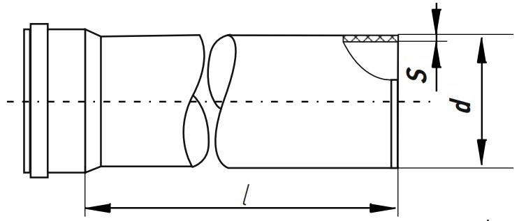 Труба внутренняя канализационная PP-H РосТурПласт Дн110х2,7 длина 0,25 м с раструбом, безнапорное