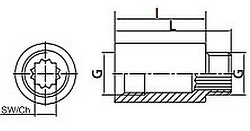 Удлинитель STOUT SFT-0001 1/2″ Ду15 L=25 мм Ру16 внутренняя/наружная резьба, корпус - латунь