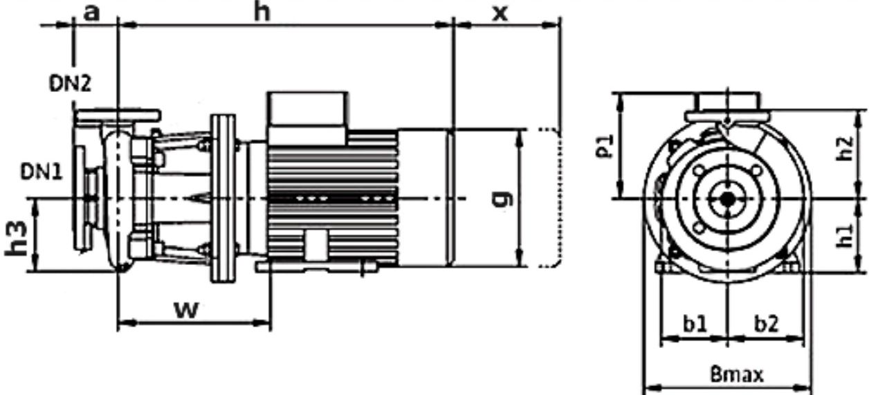 Насос консольно-моноблочный Wilo BL-40 40/240-3/4 Ру16, напряжение 3x400В