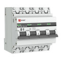 Автоматический выключатель четырехполюсный EKF PROxima ВА47-63 4P 1A (D) 4.5кА, сила тока 1 A, тип расцепления D, отключающая способность 4.5 кА