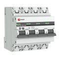 Автоматический выключатель четырехполюсный EKF PROxima ВА47-63 4P 16A (D) 4.5кА, сила тока 16 A, тип расцепления D, отключающая способность 4.5 кА