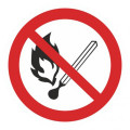 Наклейка EKF PROxima an-3 запрещающая пользоваться открытым огнем и курить , 200x200 мм