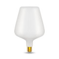 Лампа светодиодная Gauss Black Filament V160 milky E27 оригинальная 160 мм мощность - 9 Вт, цоколь - E27, световой поток - 890 Лм, цветовая температура - 4100 °К, цвет колбы - белый, цвет свечения - белый, форма - оригинальная