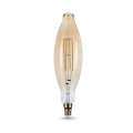 Лампа светодиодная Gauss Black Filament T120 E27 оригинальная 120 мм мощность - 6 Вт, цоколь - E27, световой поток - 780 Лм, цветовая температура - 2400 °К, цвет колбы - желтый, цвет свечения - теплый белый, форма - оригинальная