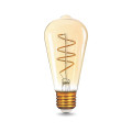 Лампа светодиодная Gauss Black Filament ST64 E27 оригинальная 64 мм мощность - 6 Вт, цоколь - E27, световой поток - 360 Лм, цветовая температура - 2400 °К, цвет колбы - желтый, цвет свечения - теплый белый, форма - оригинальная