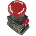 Кнопка грибок IEK AE-22 Ду22 1з+1р AC/DC с фиксацией, красная