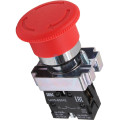 Кнопка грибок IEK BS542 Ду22 1з+1р AC/DC, аварийная с фиксацией поворотная, красная