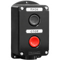 Пост кнопочный Texenergo ПКЕ212, AC/DC рабочий ток 10А, черный-красный
