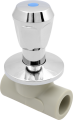 Клапан запорный FV-Plast Laguna Дн25 90°, материал - PP-R, тип присоединения - внутренняя пайка, цвет - серый, хромированный