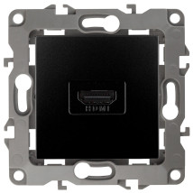 Розетка ЭРА серия 12 12-3114 HDMI, для скрытой установки, IP20, цвет - антрацит