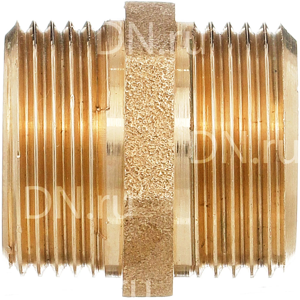 Изображение товара Ниппель БАЗ двойной Ду20 Ру40 латунь резьба наружная 30 мм