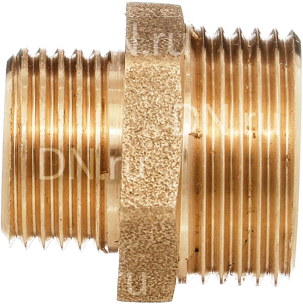 Изображение товара Ниппель переходной латунный БАЗ Ду20/25 Ру40 с наружной резьбой