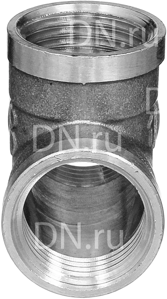 Изображение товара Тройник латунный никелированный Ду15 Ру40 для труб и систем отопления