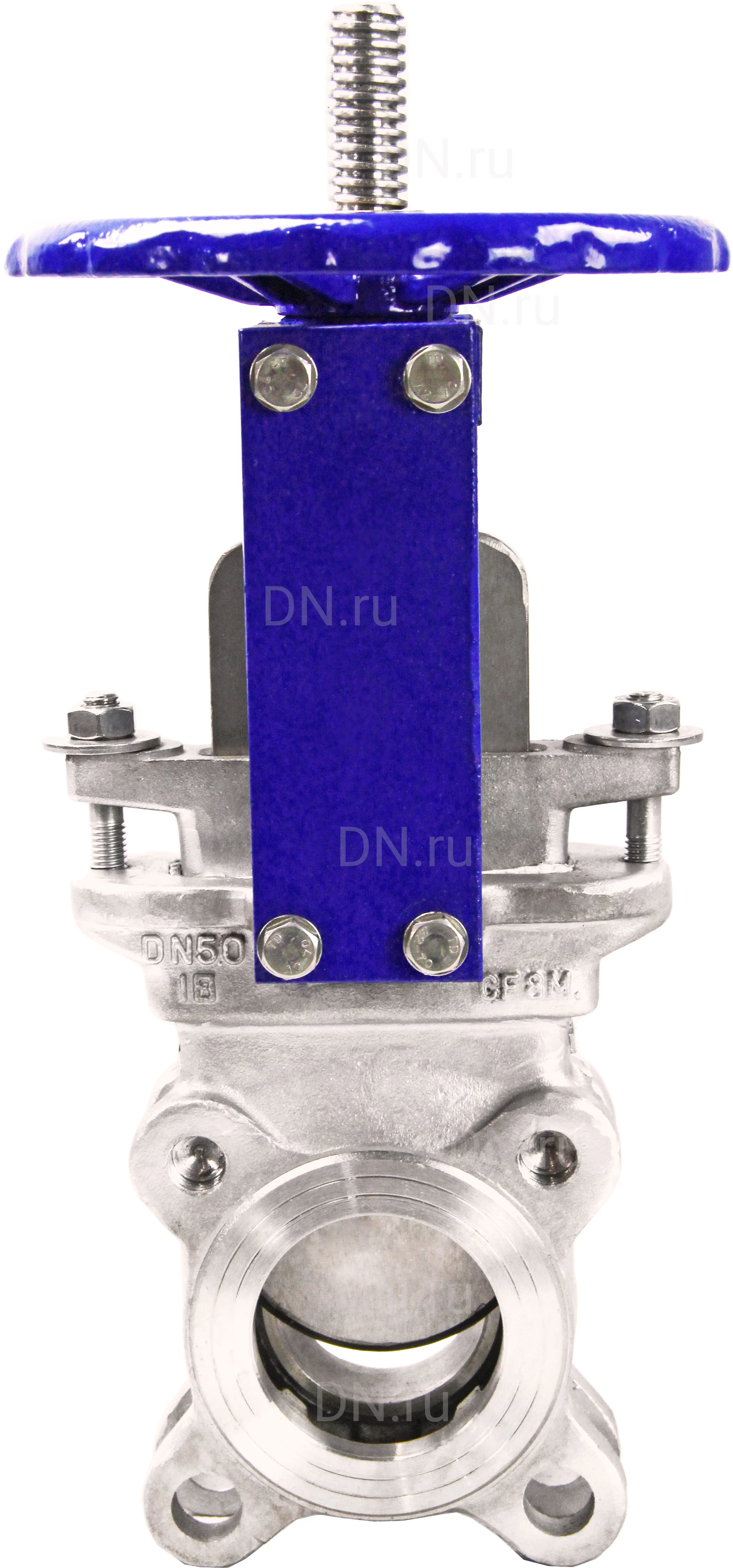 Изображение товара Задвижка шиберная DN.ru GVKR3232M-1W-Fb-S Ду65 Ру10 нержавеющая сталь 316