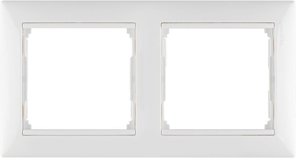 Рамка Legrand Valena 2 поста 82х153х11.1 мм, материал корпуса - пластик, монтаж - горизонтальный, цвет - белый 