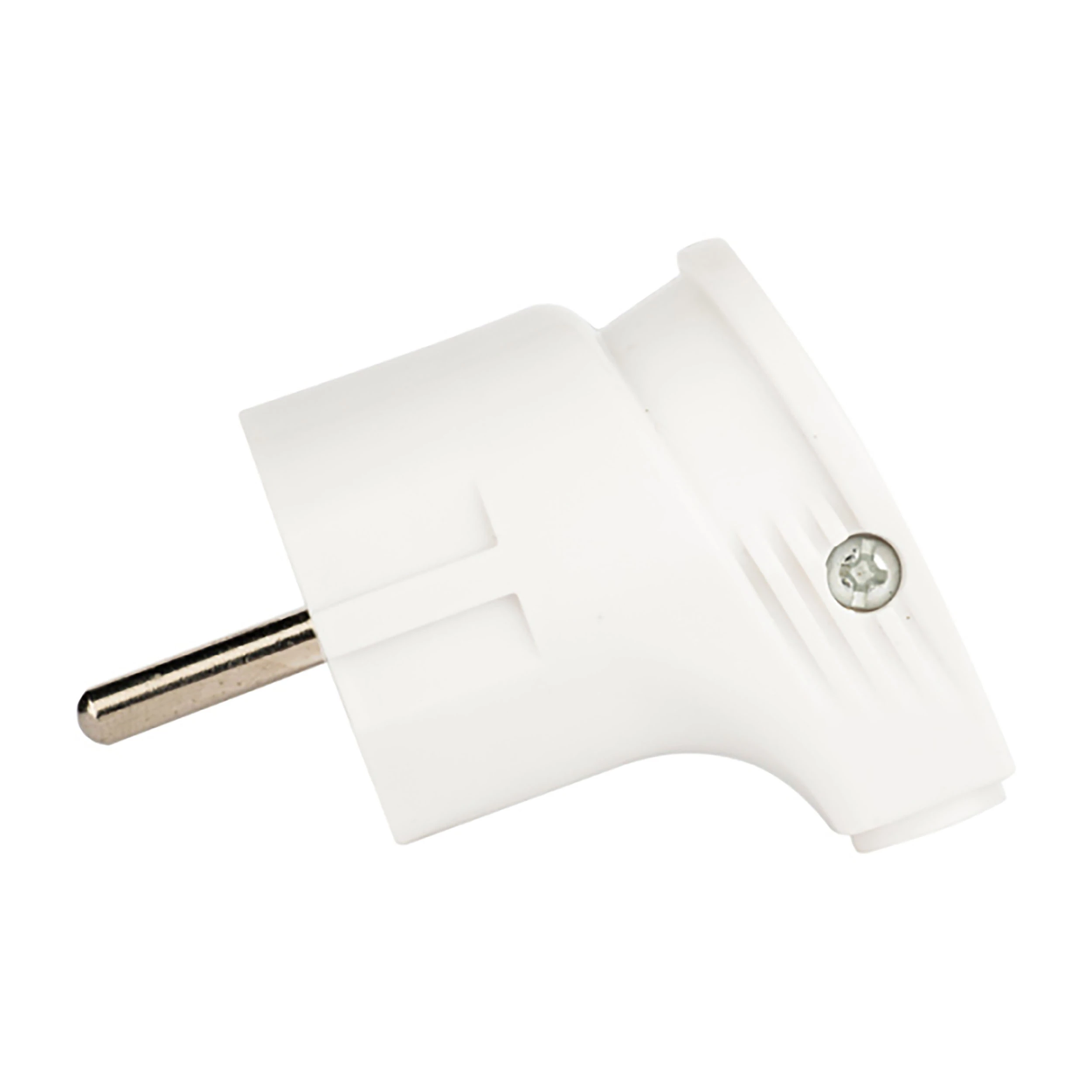 Изображение товара Угловая вилка EKF 16А 220В с заземлением IP20 пластиковая белая