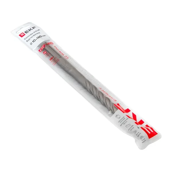 Изображение товара Бур по бетону EKF Expert SDS-plus 10х160, количество резцов - 4, диаметр - 10мм, длина - 160мм