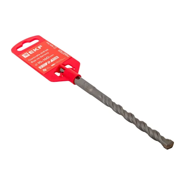Изображение товара Бур по бетону EKF Master SDS-plus 10х160, количество резцов - 2, диаметр - 10мм, длина - 160мм